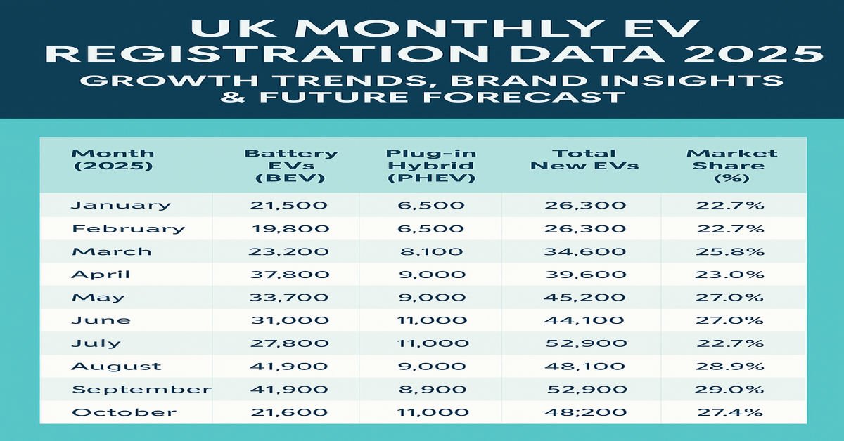 Monthly EV Registration Data in the UK