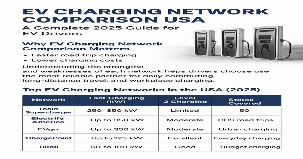 EV Charging Network Comparison USA.